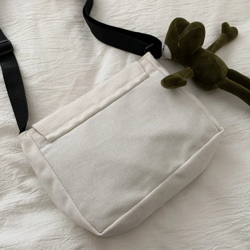 Casual Canvas-Bag Small Messenger Bag Women Shoulder Crossbody Phone Bag