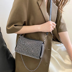Rhinestone Shoulder Messenger Bag Diamond Handbag Women Business Travel