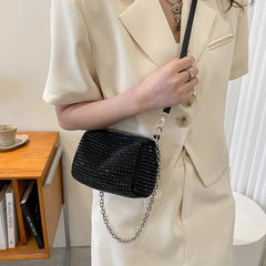 Rhinestone Shoulder Messenger Bag Diamond Handbag Women Business Travel