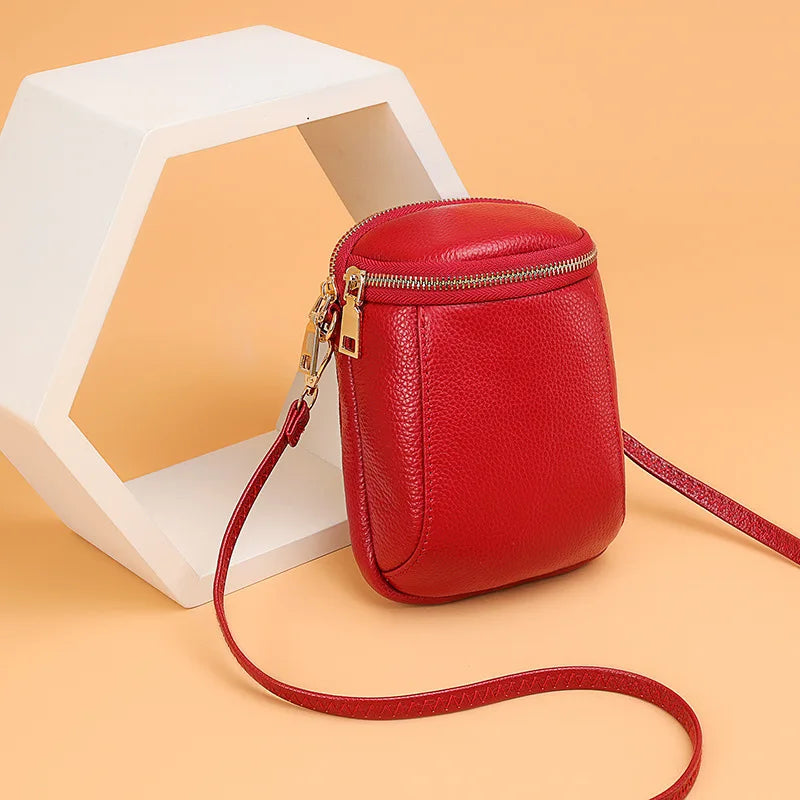Casual Vintage Leather Bucket Tote Shoulder Bag For Girl