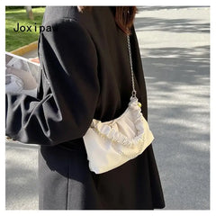 Chain Cloud Shoulder Bag for Women Pu Leather Crossbody Bag