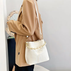 Women Leather Shoulder Bag Casual Handbags Crossbody Bucket Bags Messenger Sac