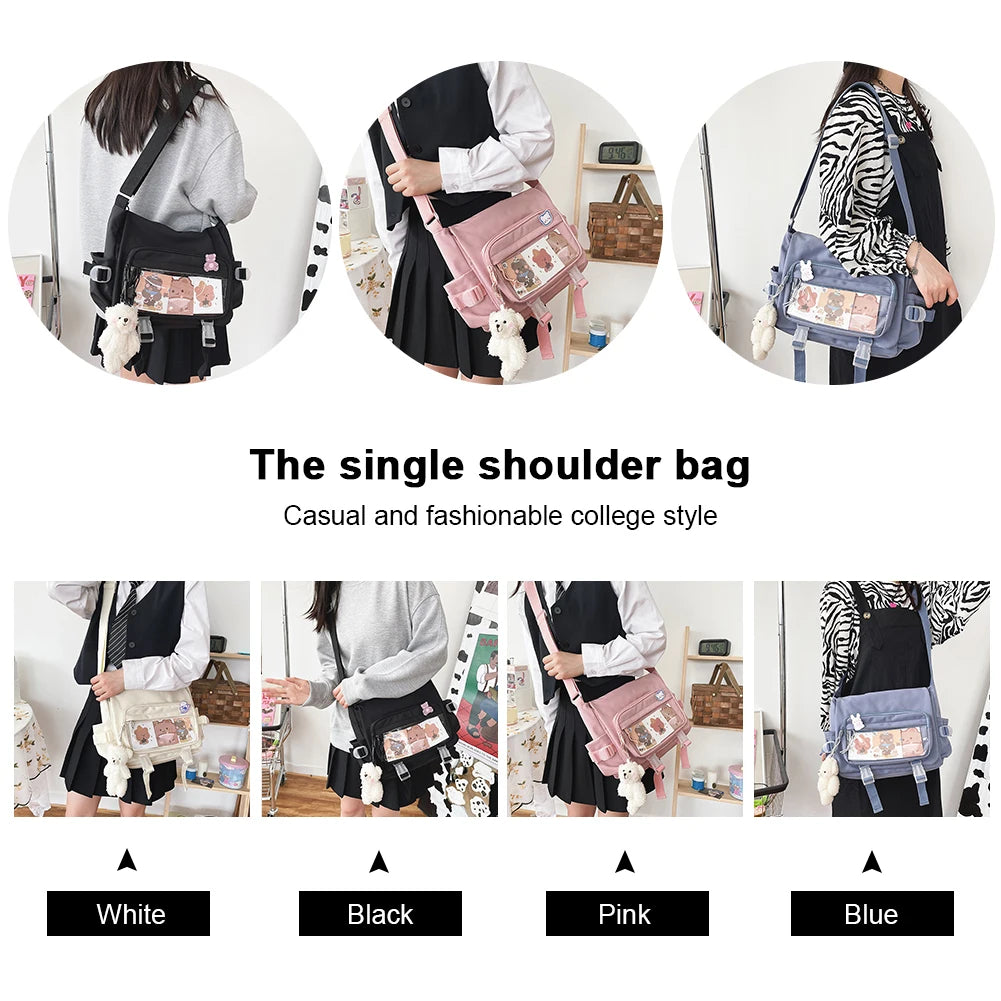 College Female Messenger Handbag Large Capacity Ladies Crossbody Pouch