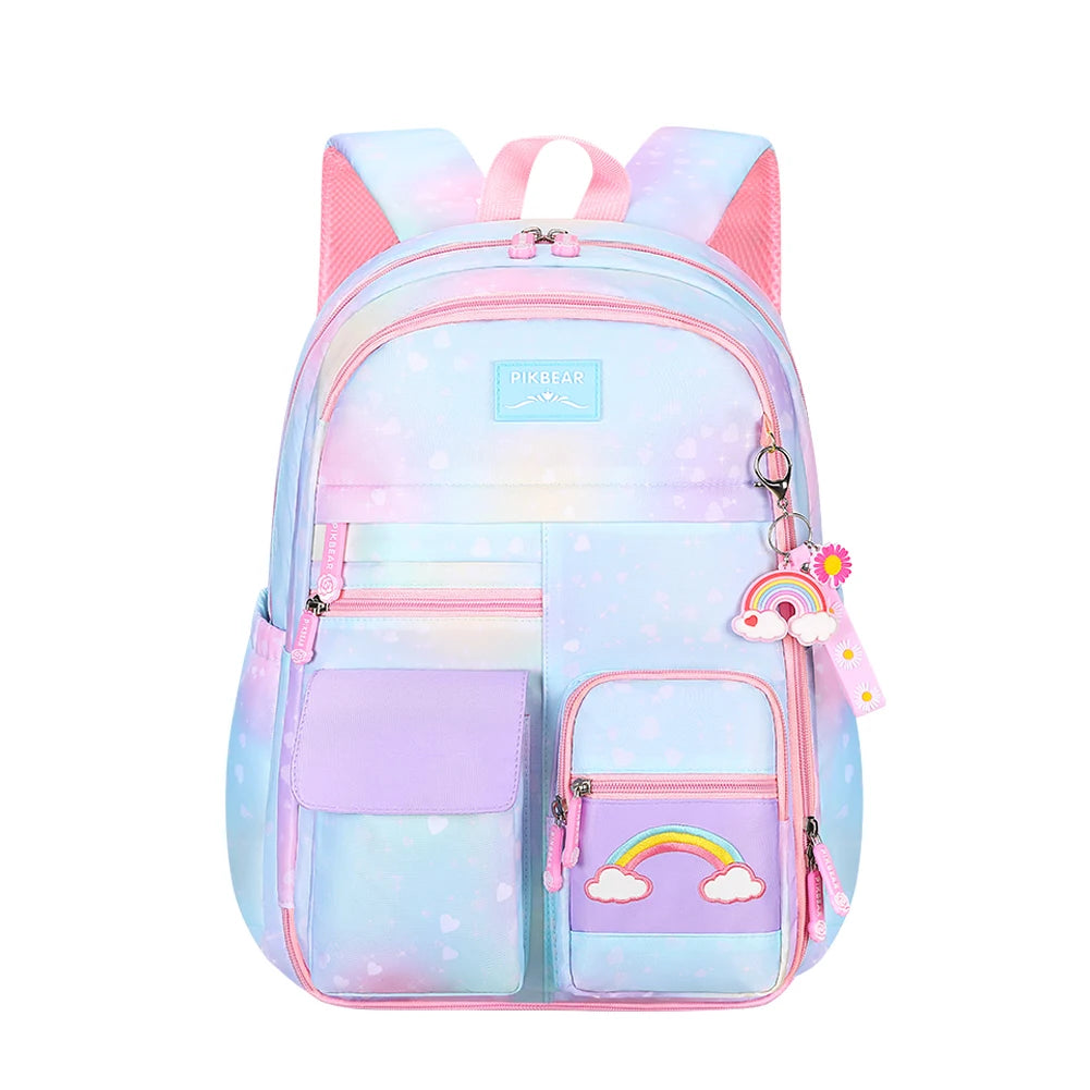 Rainbow Student Travel Laptop School Casual Backpack Girls