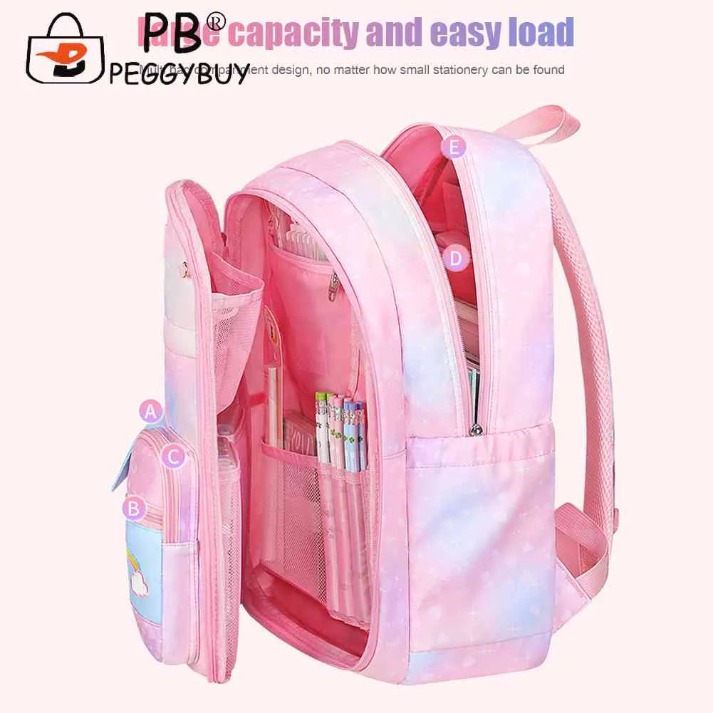 Rainbow Student Travel Laptop School Casual Backpack Girls
