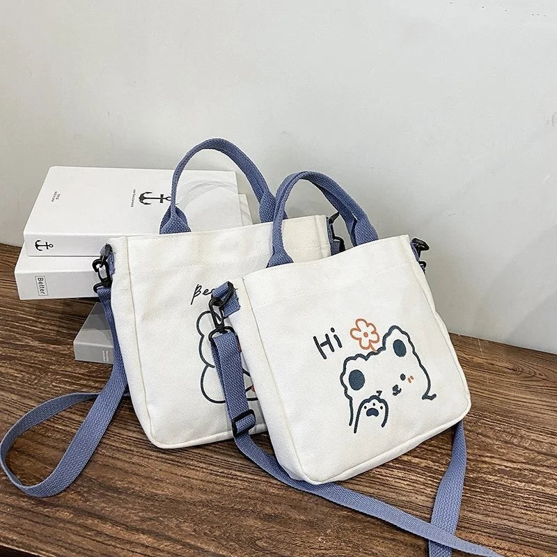 Bear Canvas Bag Female Shoulder Bag Women Tote Bag