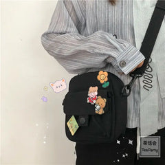 Girls Canvas Bag Harajuku Messenger Crossbody Pouch