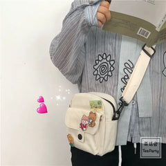 Girls Canvas Bag Harajuku Messenger Crossbody Pouch