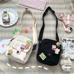 Girls Canvas Bag Harajuku Messenger Crossbody Pouch