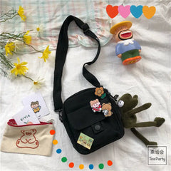 Girls Canvas Bag Harajuku Messenger Crossbody Pouch