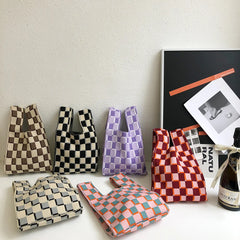 High Capacity Knitting Heart Shopping Bag Storage Bag Women Bag Purses Handbags
