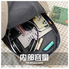 Girls High School Student Backpack, Large Capacity, Preppy Style