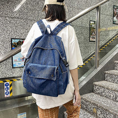 Denim Women Backpacks Large Capacity College Backpack