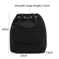 Light Oxford Cloth Backpack Female College Student Travel Chain Bucket Bagpack