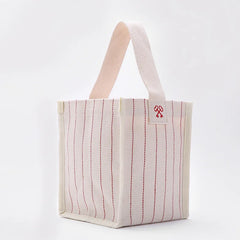 Striped Shoulder Bags Canvas Mini Hand Bag Small Square Female Beach Handbag