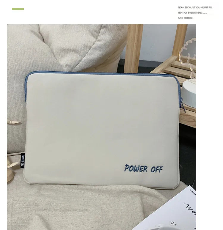 Embroidery Letters Laptop Bag 11 13 14 Inch Case for MacBook Air Nylon Inner Bag