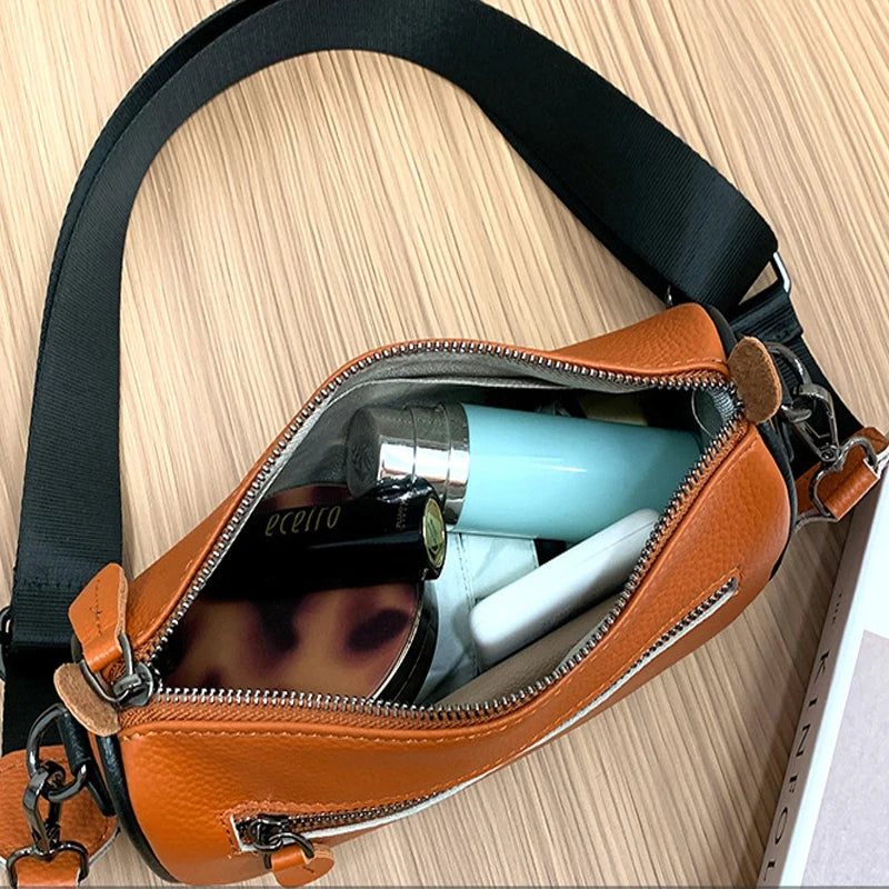 Vintage Leather Sling Crossbody Bag for Women