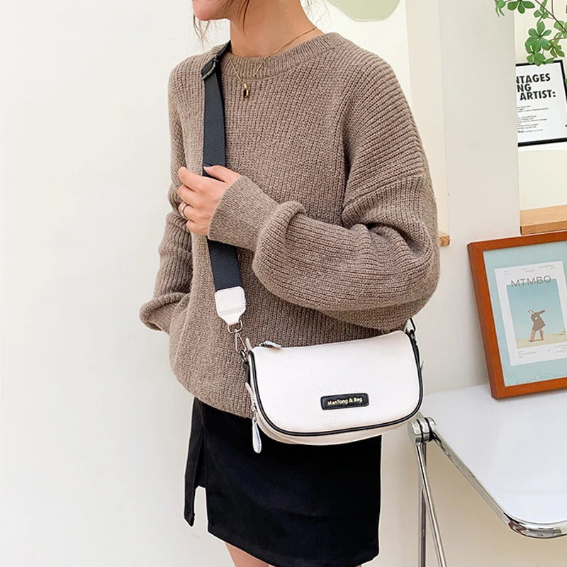 Vintage Leather Sling Crossbody Bag for Women