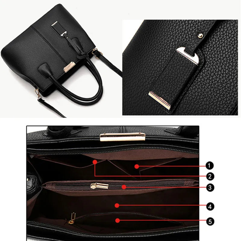 Women Shoulder Messenger Bag Ladies Handbag PU Leather Crossbody Bag Tassel Zip