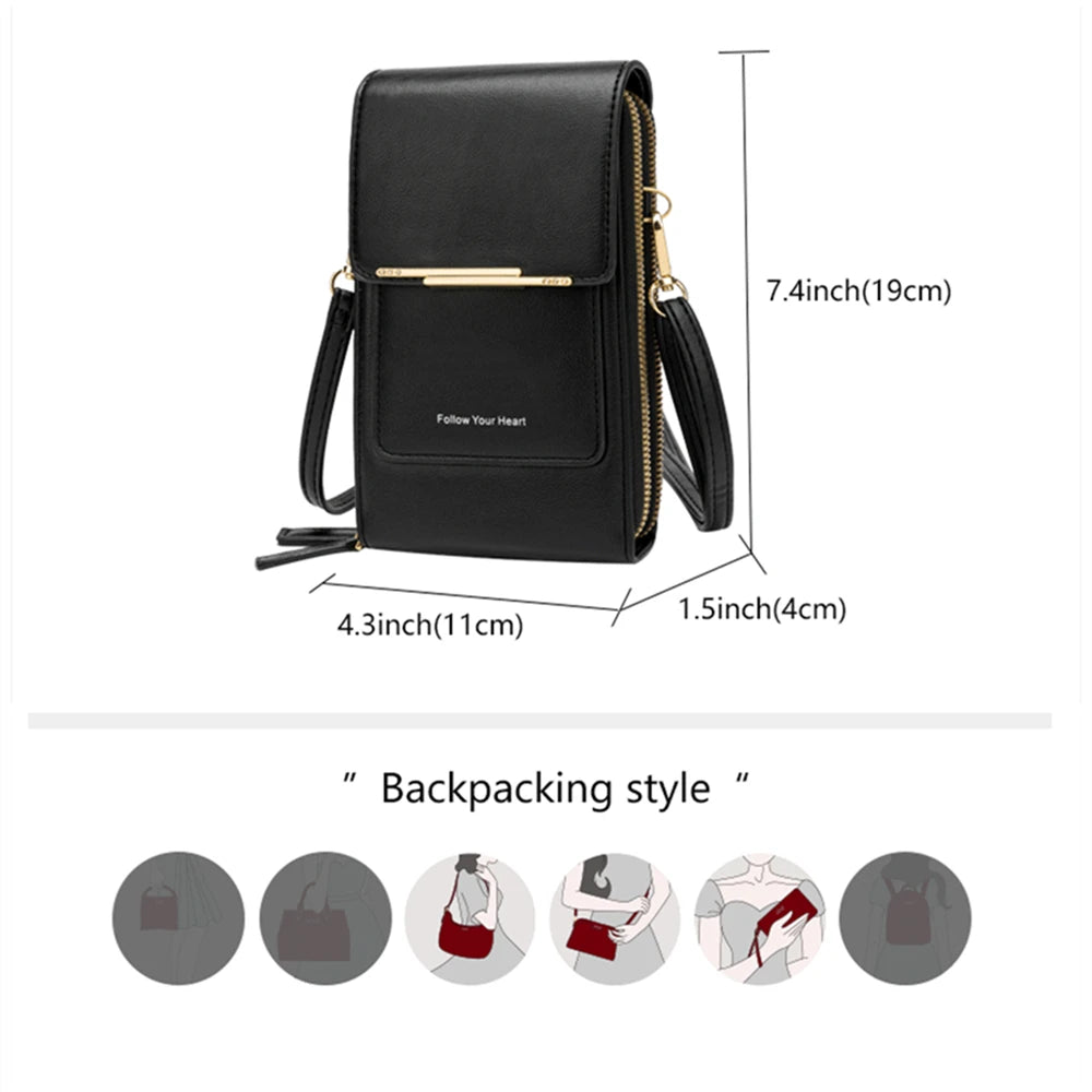 Ladies Bag Cell Phone Pocket Large Capacity Wallet Single Shoulder Crossbody Bag