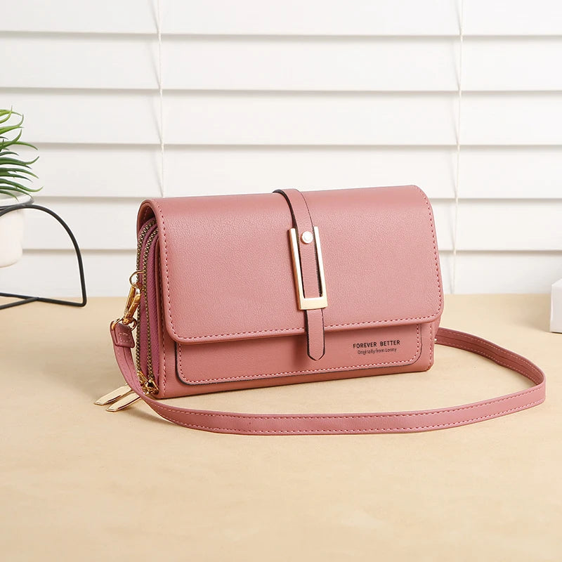 Women's Shoulder Bag with Metal Decoration
