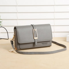 Women's Shoulder Bag with Metal Decoration