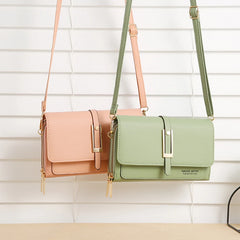 Women's Shoulder Bag with Metal Decoration