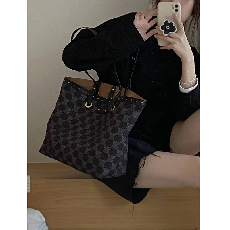 One Shoulder Bag Women's Autumn Letter Tote Bag Large Capacity Shopping Bag
