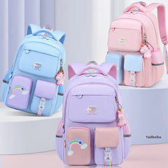 Rainbow Strap School Bags For Teenagers Girls Waterproof Backpack