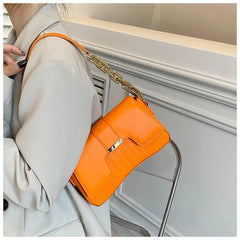 Small Square Bag Women's PU Leather Chain Shoulder Crossbody Bag