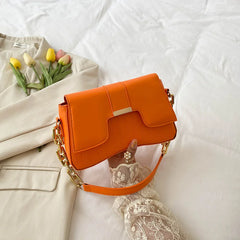 Small Square Bag Women's PU Leather Chain Shoulder Crossbody Bag