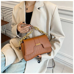 Small Square Bag Women's PU Leather Chain Shoulder Crossbody Bag