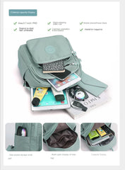 Solid Women's Backpack Large Capacity Nylon Cloth Girls Schoolbag