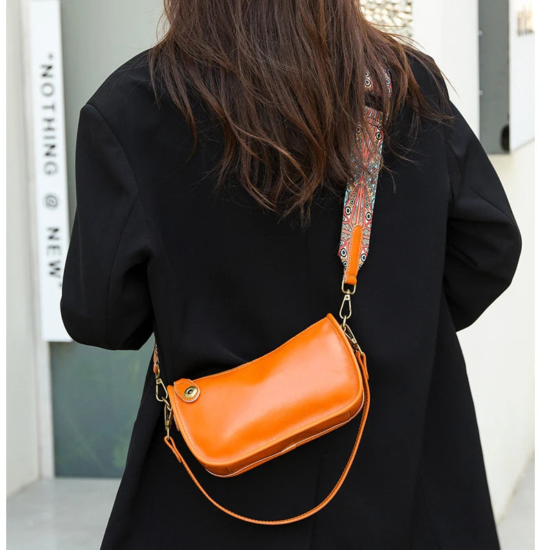Vintage Leather Handbag Women's Casual Tote Messenger Bag