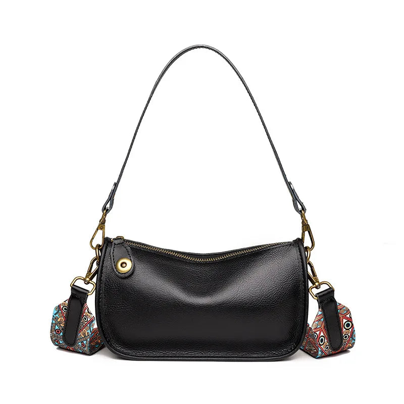 Vintage Leather Handbag Women's Casual Tote Messenger Bag