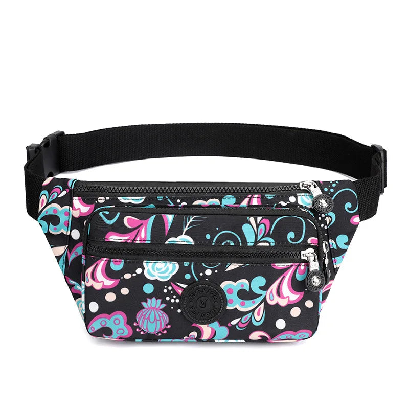 Women Fanny Pack Floral Waist Bag Travel Belt Bag