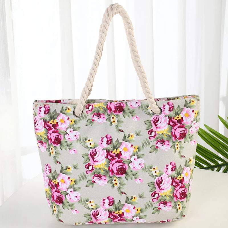 Women's Shoulder Bag Beach Bag Canvas Handbag Large Capacity Shopping Bag
