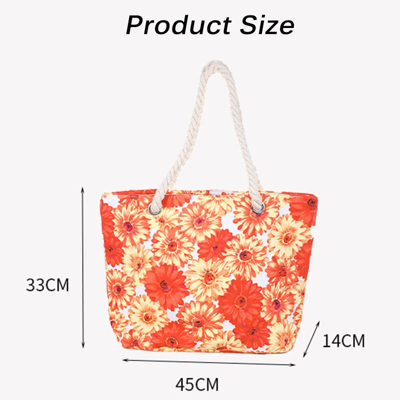 Women's Shoulder Bag Beach Bag Canvas Handbag Large Capacity Shopping Bag