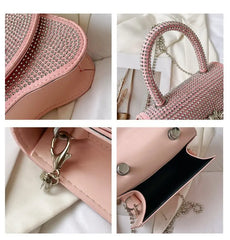 Women's Crystal Decor Crossbody Bag Full Of Diamonds Purse