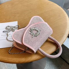 Women's Crystal Decor Crossbody Bag Full Of Diamonds Purse