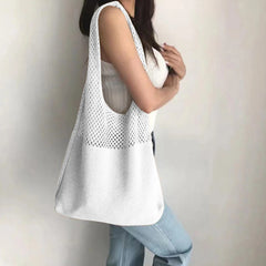 Hollow Woven Women Shoulder Bags Knitting Handbags Large Capacity Tote Bag
