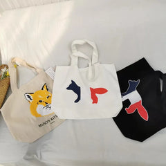 Fox Print Large Tote Bag for Women Eco Shopping Handbag