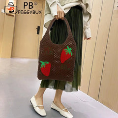 Strawberry Hollow Beach Shoulder Tote Bag for Women