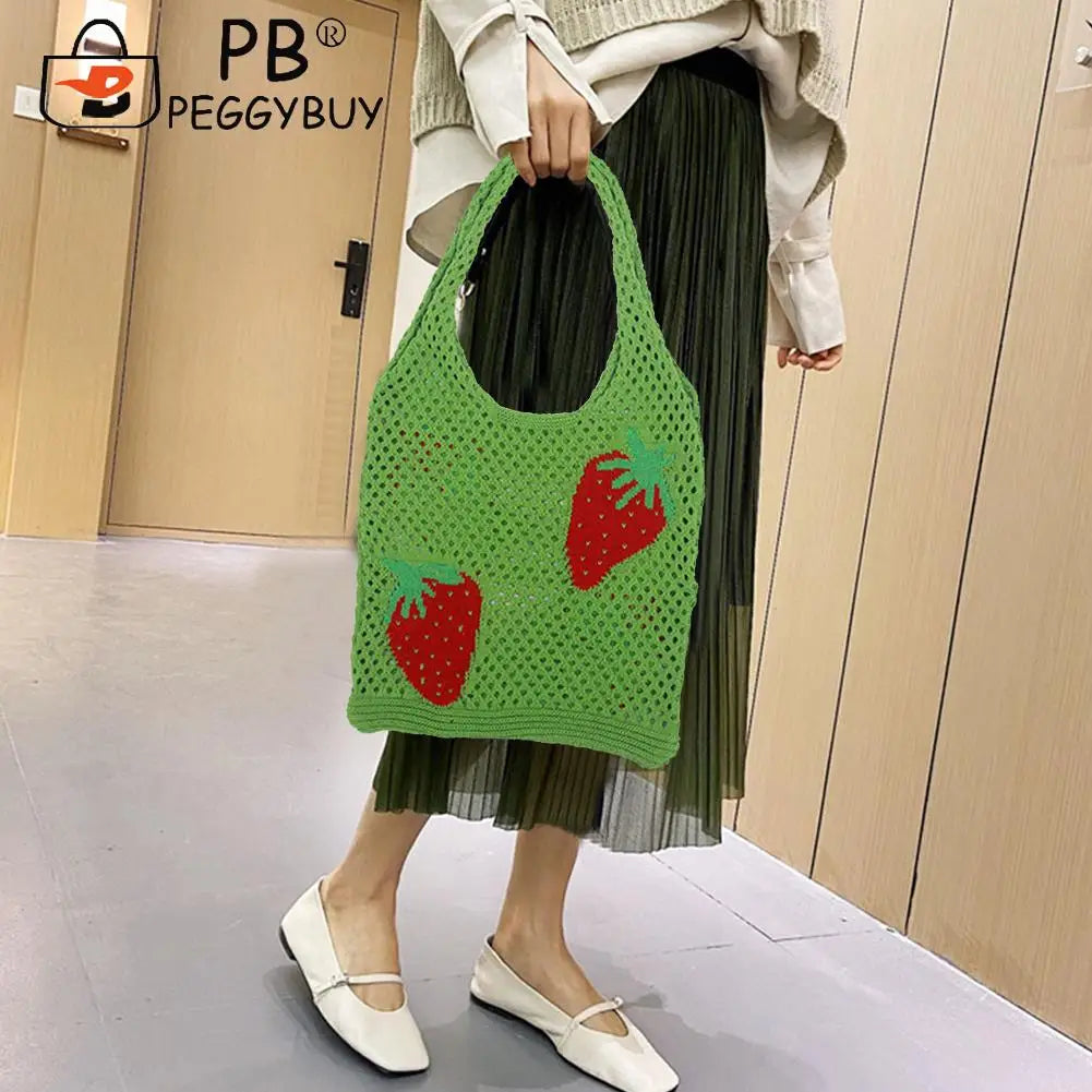 Strawberry Hollow Beach Shoulder Tote Bag for Women