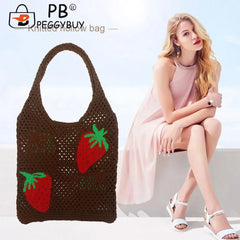 Strawberry Hollow Beach Shoulder Tote Bag for Women