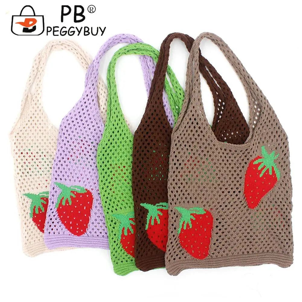 Strawberry Hollow Beach Shoulder Tote Bag for Women