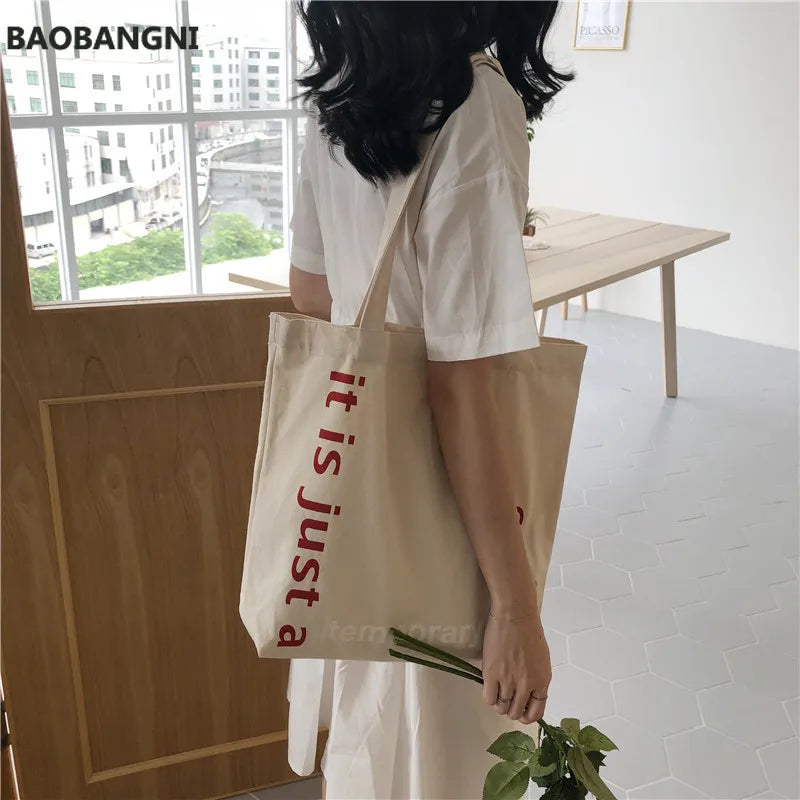 Large Capacity Canvas Tote Bags Women Shoulder Shopping Bag
