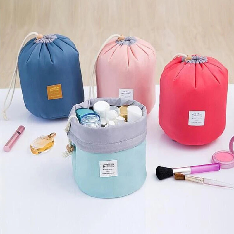Large Capacity Nylon Cylinder Cosmetic Bag Multifunctional