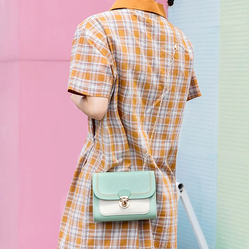 Embroidered Mini Square Shoulder Bag for Women
