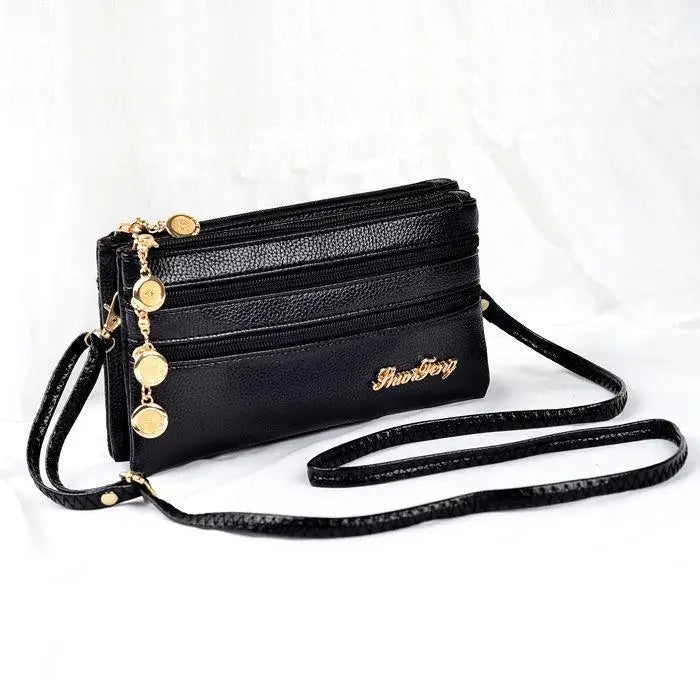 Layer Ladies Hand Bags Clutch Wallet Soft Pu Leather Small Crossbody Bags